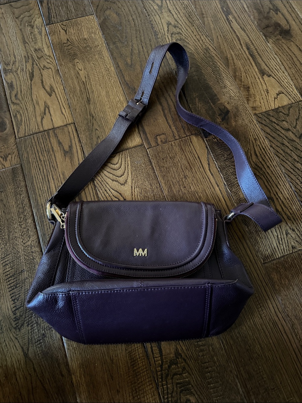MERCER MADISON Genuine Leather Crossbody Bag in Deep Plum Crossbody